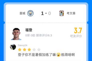 身价腰斩！26岁福登替补登场献离谱解围 无缘世界杯+自荐队长遭拒
