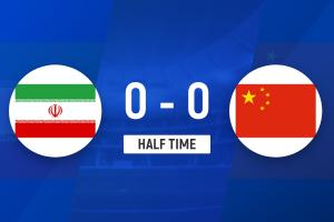 半场-U23国足0-0伊朗U23 U23国足控球率仅三成，3脚打门0射正