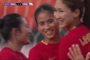 中国女足3-0领先菲律宾女足！王霜传中&李晴潼做球，陈巧珠破门